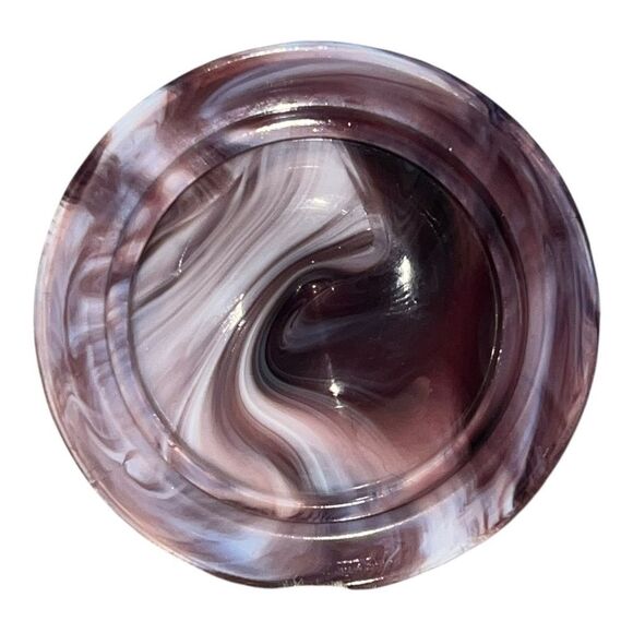 Vintage Purple Slag Malachite Glass Honey Pot w/ Lid Bee Pattern EUC - Picture 7 of 10